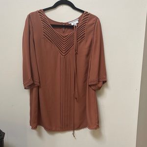 Brown lightweight maternity top
